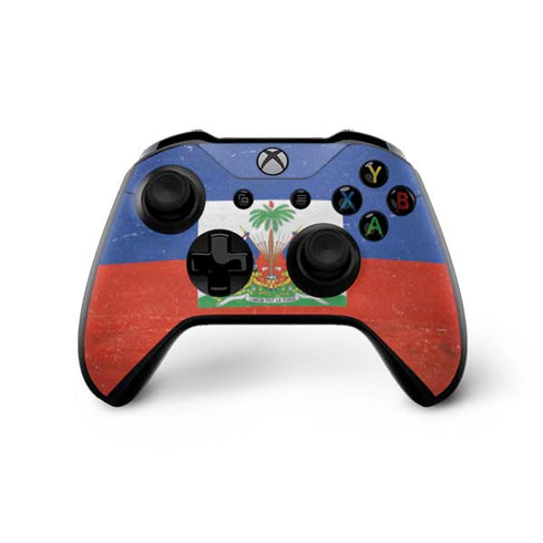 Haiti Flag Distressed Xbox One X Controller Skin